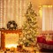 Costway 7 FT Flocked Christmas Tree Hinged Xmas Decoration with 420 LED Lights & 1057 Tips